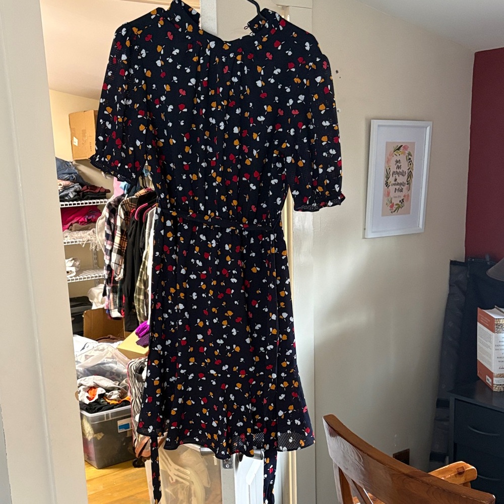 Tommy Hilfiger Black Dress with Floral Accents